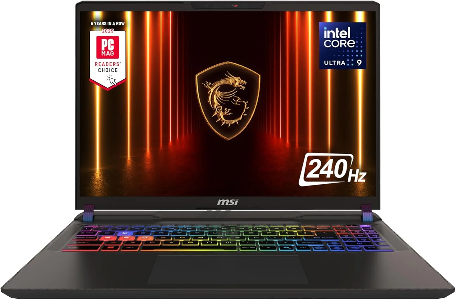 لپ تاپ گیمینگ MSI Vector 16 HX AI با صفحه نمایش 40.6 سانتی متری 240 هرتز QHD+: پردازنده Intel Core Ultra 9-275HX، کارت گرافیک NVIDIA Geforce RTX 5070Ti، رم 16 گیگابایتی DDR5، حافظه SSD NVMe 1 ترابایتی، Thunderbolt 5، Wi-Fi 7، ویندوز 11 نسخه خانگی: رنگ Cosmo Gray مدل A2XWHG-211US
