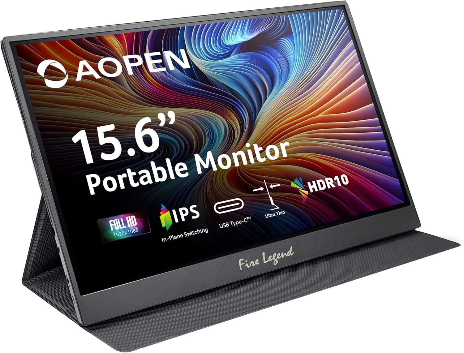 مانیتور قابل حمل 15.6 اینچی AOPEN by Acer 16PM1Q Bbmiuux | طراحی فوق العاده باریک | مانیتور خارجی برای لپ تاپ، کامپیوتر، مک | دو بلندگوی 1 واتی | 2 - USB 3.1 Type-C