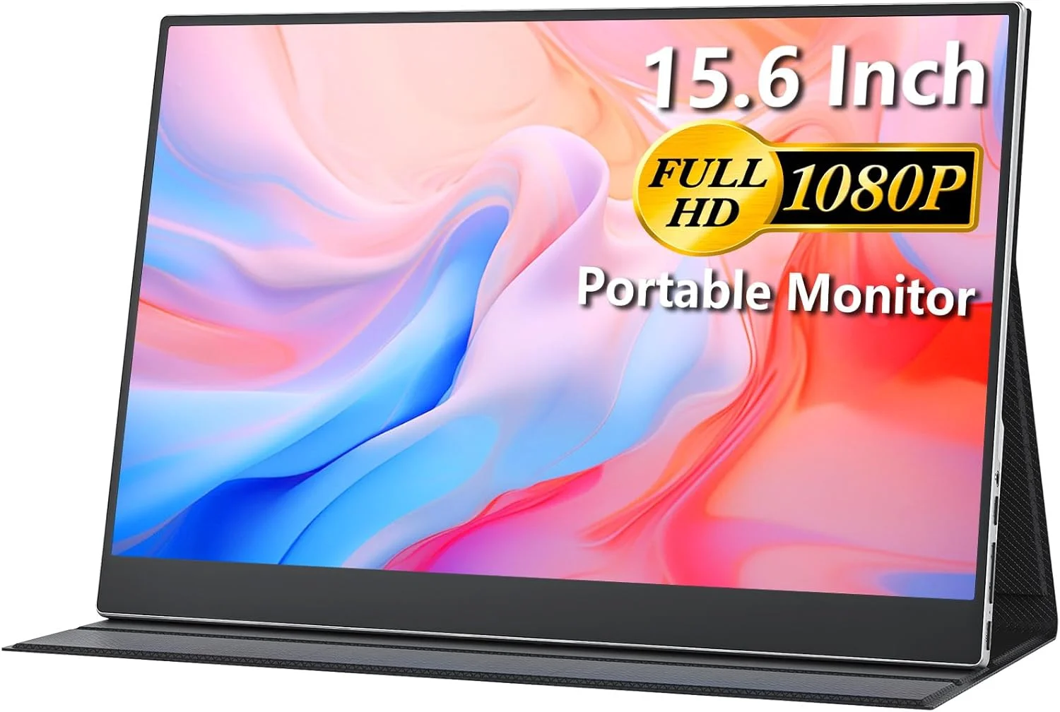 مانیتور قابل حمل کوکوپار 15.6 اینچ 1080P FHD 60Hz 85% sRGB با بلندگو، صفحه نمایش دوم HDMI USB-C برای لپ تاپ MacBook Surface PC Xbox PS4/5، قابل نصب VESA، با پایه پوشش کامل