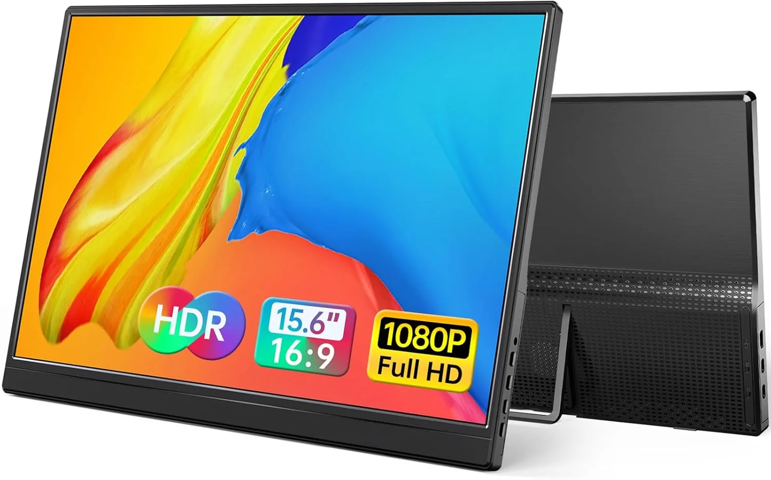 مانیتور قابل حمل 15.6 اینچی با کیفیت 1080P، صفحه نمایش باریک و سبک وزن دوم برای لپ تاپ، دارای بلندگو، مانیتور مسافرتی برای PS4/5، سوییچ، مک، کامپیوتر و تلفن