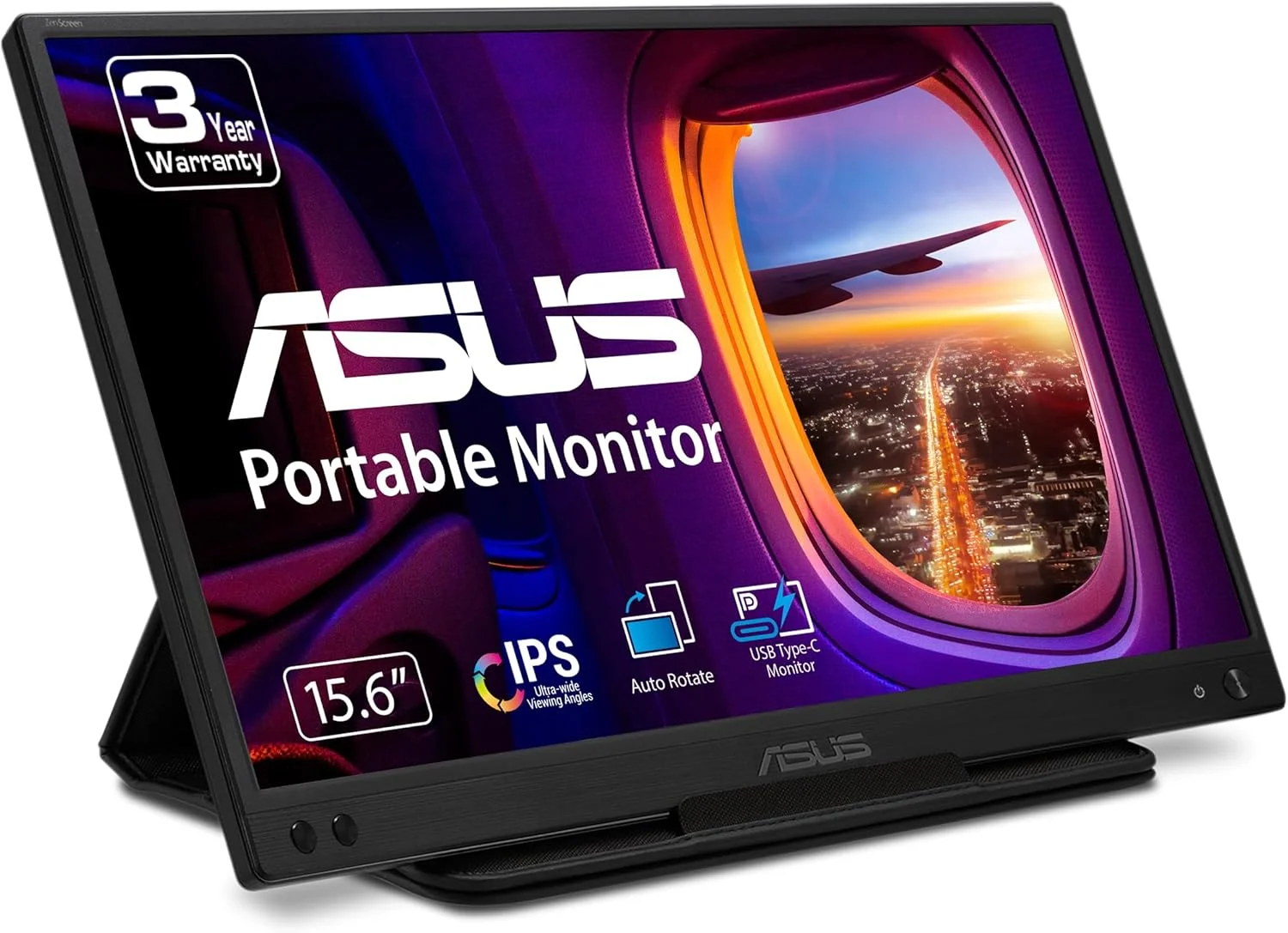 مانیتور قابل حمل USB ایسوس ZenScreen MB166C - 15.6 اینچ، Full HD، IPS، USB Type-C، بدون پرش تصویر، فیلتر نور آبی، سطح ضد تابش (بازسازی شده)
