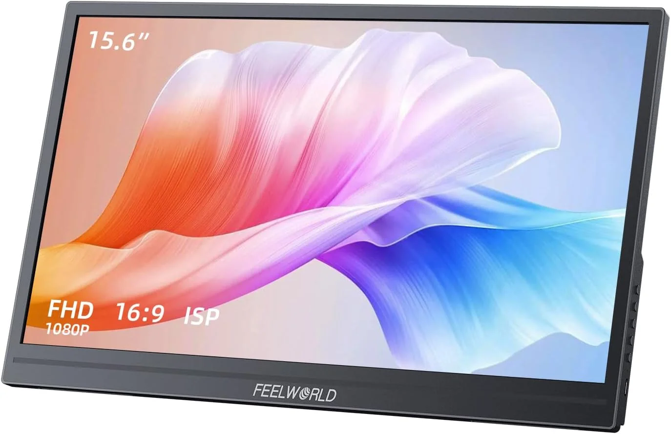 مانیتور قابل حمل 15.6 اینچی FEELWORLD DH156، کیفیت 1080p FHD، اتصال USB-C و HDMI، نمایشگر کامپیوتر، مانیتور بازی، دارای دو بلندگو، Plug&Play برای لپ تاپ، کامپیوتر، مک، تلفن، PS4، Xbox، Switch