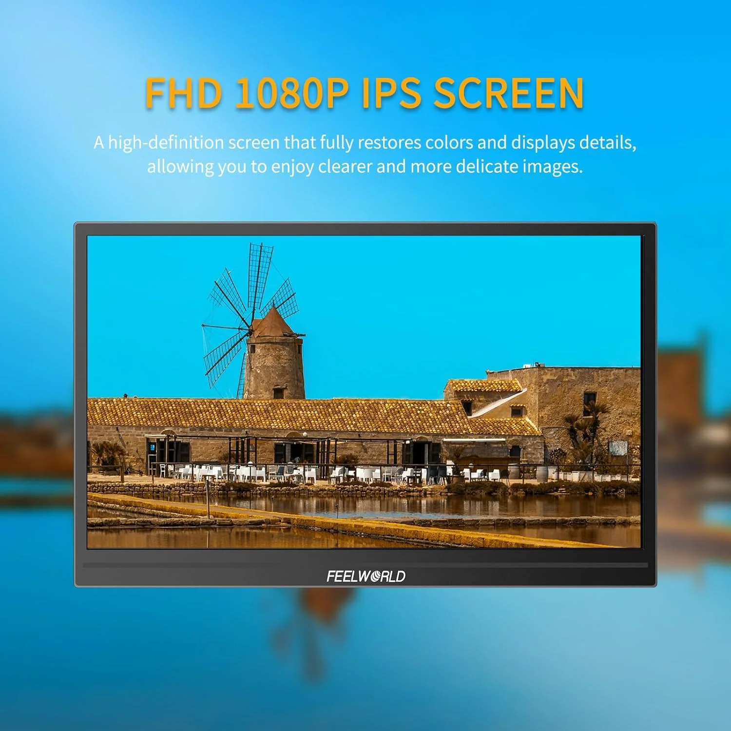 مانیتور قابل حمل 15.6 اینچی FEELWORLD DH156، کیفیت 1080p FHD، اتصال USB-C و HDMI، نمایشگر کامپیوتر، مانیتور بازی، دارای دو بلندگو، Plug&Play برای لپ تاپ، کامپیوتر، مک، تلفن، PS4، Xbox، Switch
