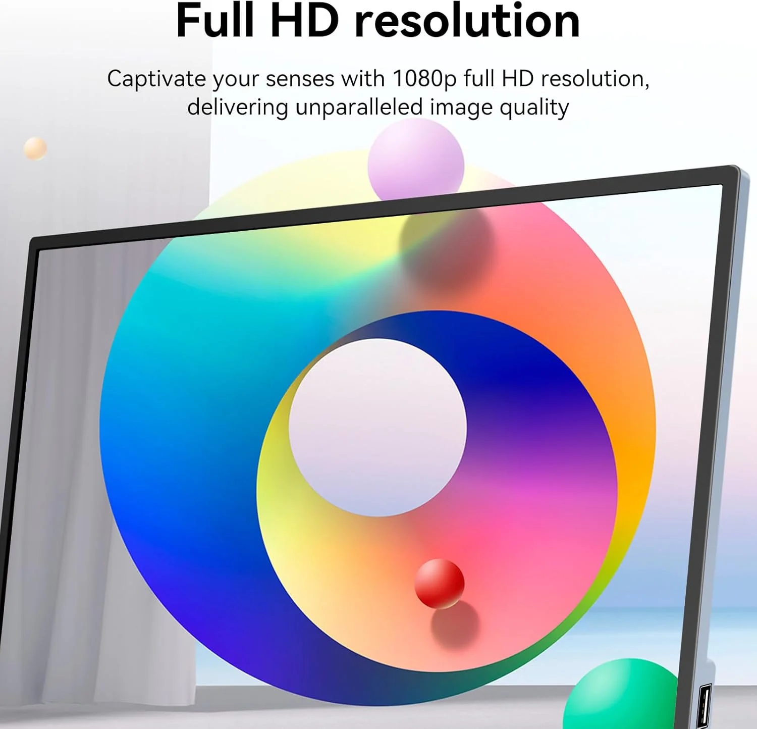 مانیتور لمسی قابل حمل 15.6 اینچی 1080P فوق العاده باریک و سبک وزن بدون حاشیه FHD IPS HDR با بلندگوهای داخلی و VESA برای لپ تاپ مک PC PS4/5 سوییچ
