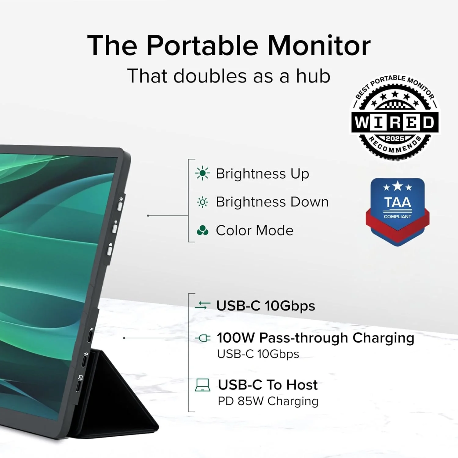 مانیتور قابل حمل USB C پلاگبل 15.6 اینچی، با قابلیت شارژ 100 واتی برای لپ تاپ، تلفن هوشمند و تبلت شما، دارای 3 پورت USB-C 10Gbps، صفحه نمایش مسافرتی IPS با کیفیت FHD 1920x1080 و وزن 1.85 پوند، به همراه کیف محافظ/پایه، مدل USBC-PDMON