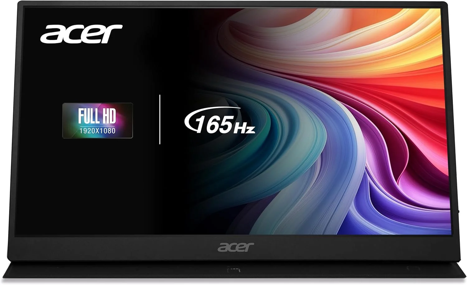 مانیتور گیمینگ قابل حمل ایسر Nitro | 15.6 اینچ FHD IPS | 165 هرتز | AMD FreeSync | طراحی فوق العاده باریک | مانیتور خارجی برای لپ تاپ PC/Mac | دارای 2 پورت USB Type-C، 1 پورت Mini HDMI و 1 خروجی صدا | PG161Q Pbmiuux