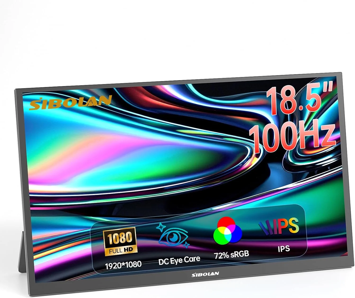 مانیتور قابل حمل 18.5 اینچی فول اچ دی با کاور هوشمند و HDR، اتصال USB-C و HDMI - ایده آل برای لپ تاپ، کامپیوتر، تلفن، مک، بازی و مسافرت