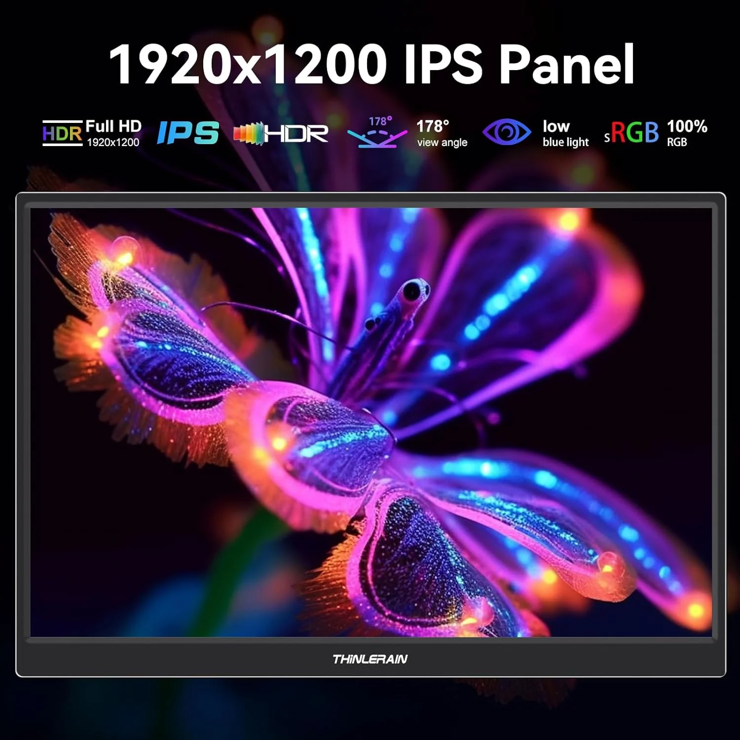 مانیتور قابل حمل 14 اینچی FHD 1920x1200 IPS لمسی با Type-C 3.1 و HDMI، مانیتور مسافرتی با پایه و بلندگو، نمایشگر خارجی برای لپ تاپ، تلفن، کامپیوتر، ایکس باکس، سوییچ، PS4/5
