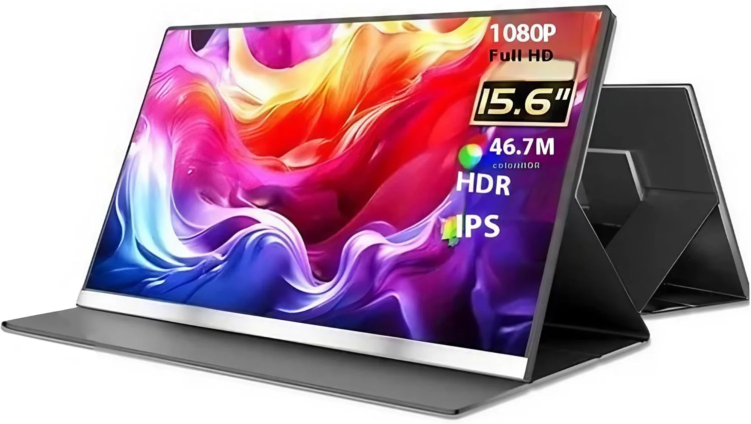 مانیتور قابل حمل 15.6 اینچی V2COM، صفحه نمایش IPS باریک و فوق العاده باریک Full HD 1080P، اتصال USB-C و HDMI، صفحه نمایش مات ضد تابش نور، کیف محافظ داخلی، مانیتور خارجی سبک وزن برای لپ تاپ
