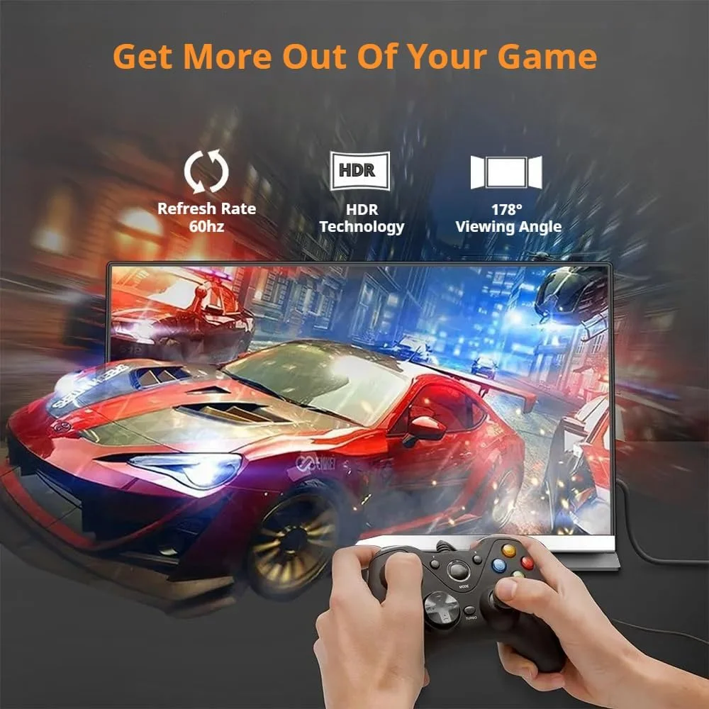 مانیتور قابل حمل 15.6 اینچی V2COM، صفحه نمایش IPS باریک و فوق العاده باریک Full HD 1080P، اتصال USB-C و HDMI، صفحه نمایش مات ضد تابش نور، کیف محافظ داخلی، مانیتور خارجی سبک وزن برای لپ تاپ