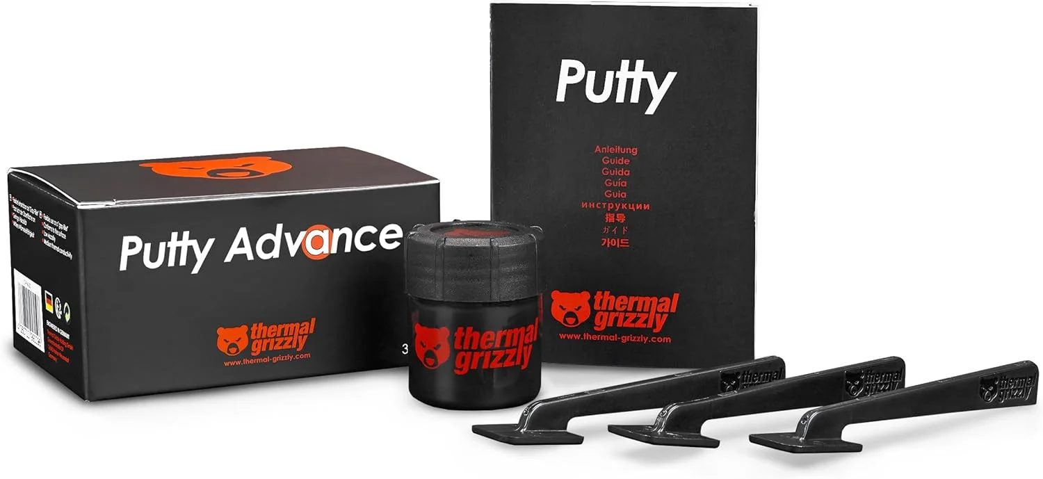 بتونه حرارتی TG Putty Advance از Thermal Grizzly - 30 گرم - بتونه حرارتی غیر رسانا برای تغییر GPU و جایگزینی پدهای حرارتی