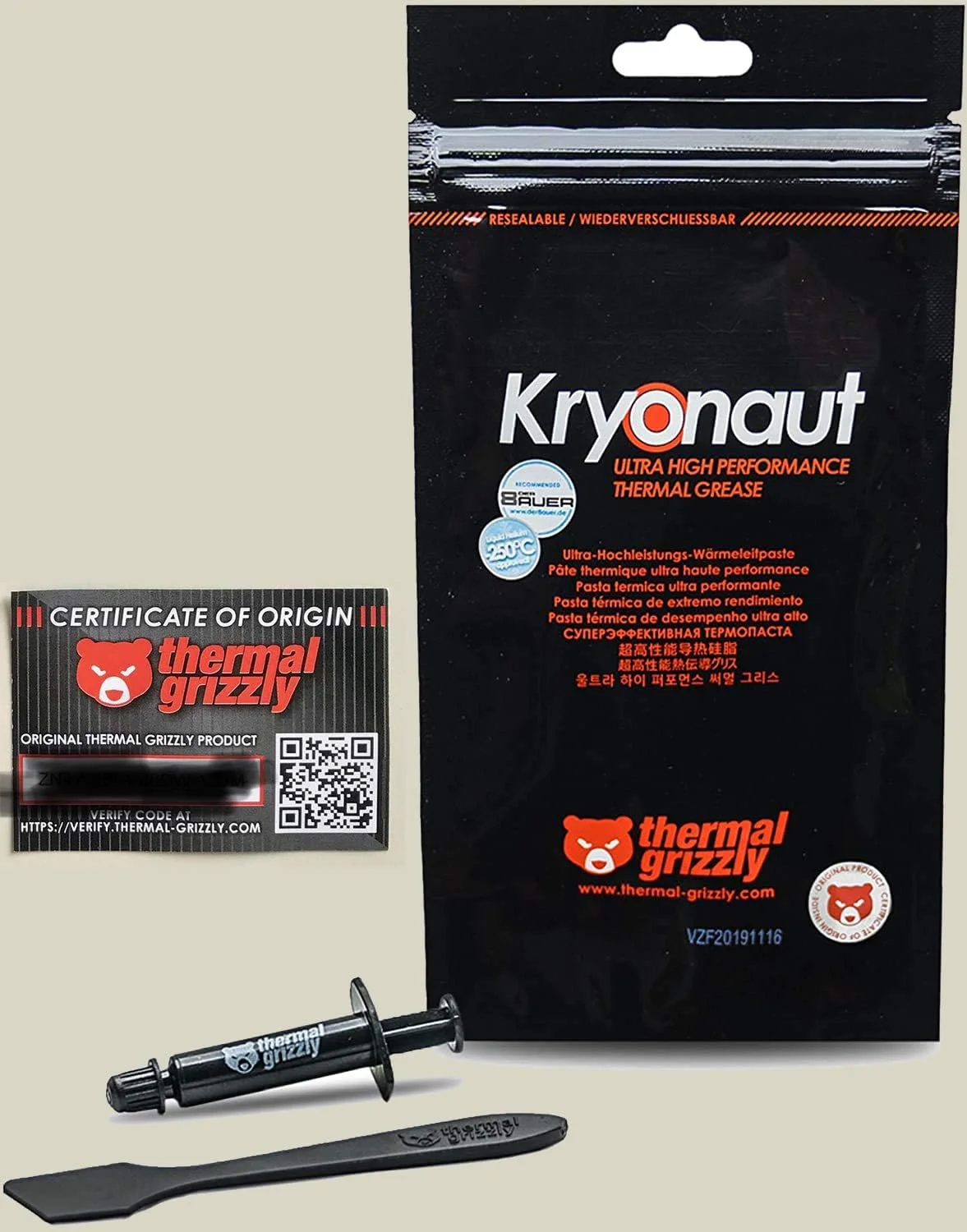 گریس حرارتی Thermal Grizzly Kryonaut - 1.0 گرم به همراه کد تایید اصالت