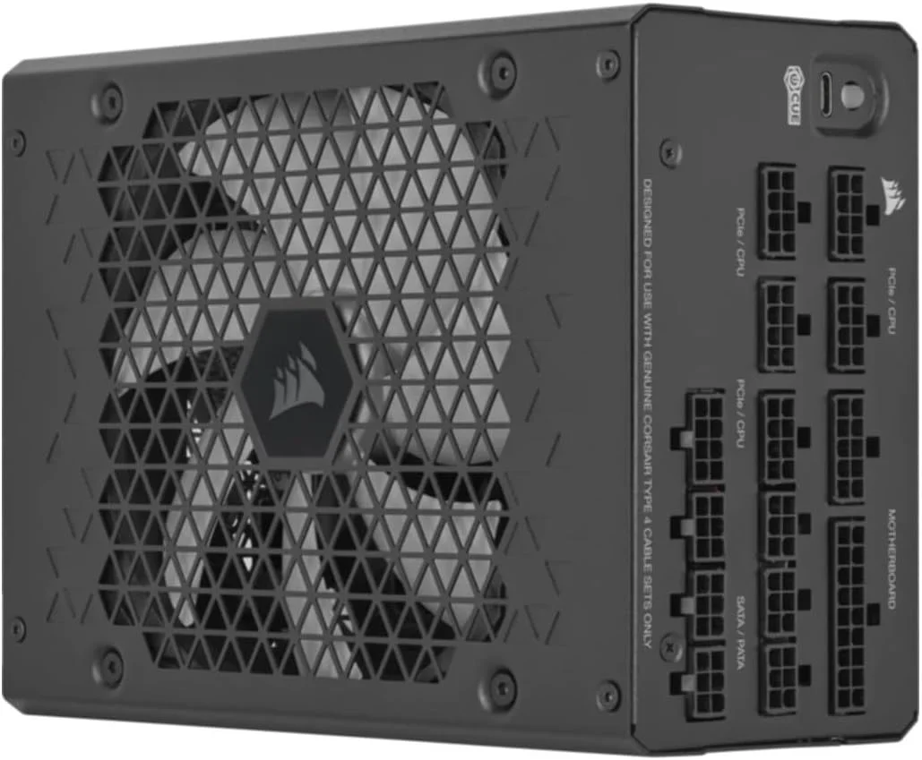منبع تغذیه کاملاً ماژولار و فوق‌العاده کم‌صدای CORSAIR HX1200i - سازگار با ATX 3.0 و PCIe 5.0 - فن با بلبرینگ دینامیک سیال - سازگار با CORSAIR iCUE - بازدهی 80 PLUS پلاتینیوم - مشکی