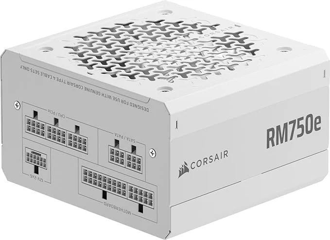 منبع تغذیه کامپیوتر کرسیر RM750e (2025) کاملاً ماژولار کم صدا ATX با کابل 12V-2x6 – سازگار با ATX 3.1 و PCIe 5.1، بازدهی طلایی Cybenetics، خازن های دارای رتبه 105 درجه سانتیگراد، حالت آماده به کار مدرن – سفید