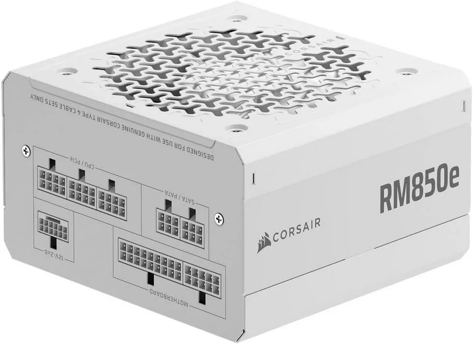 منبع تغذیه کامپیوتر کرسیر RM850e (2025) کاملاً ماژولار کم صدا ATX با کابل 12V-2x6 – سازگار با ATX 3.1 و PCIe 5.1، بازدهی طلایی Cybenetics، خازن های دارای رتبه 105 درجه سانتیگراد، حالت آماده به کار مدرن – سفید