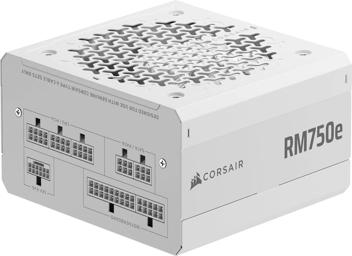 منبع تغذیه کامپیوتر کرسیر RM750e (2025) کاملاً ماژولار ATX با نویز کم و کابل 12V-2x6 - ATX 3.1 و PCIe 5.1، بازدهی طلایی Cybenetics، خازن های 105 درجه سانتیگراد، حالت آماده به کار مدرن - سفید