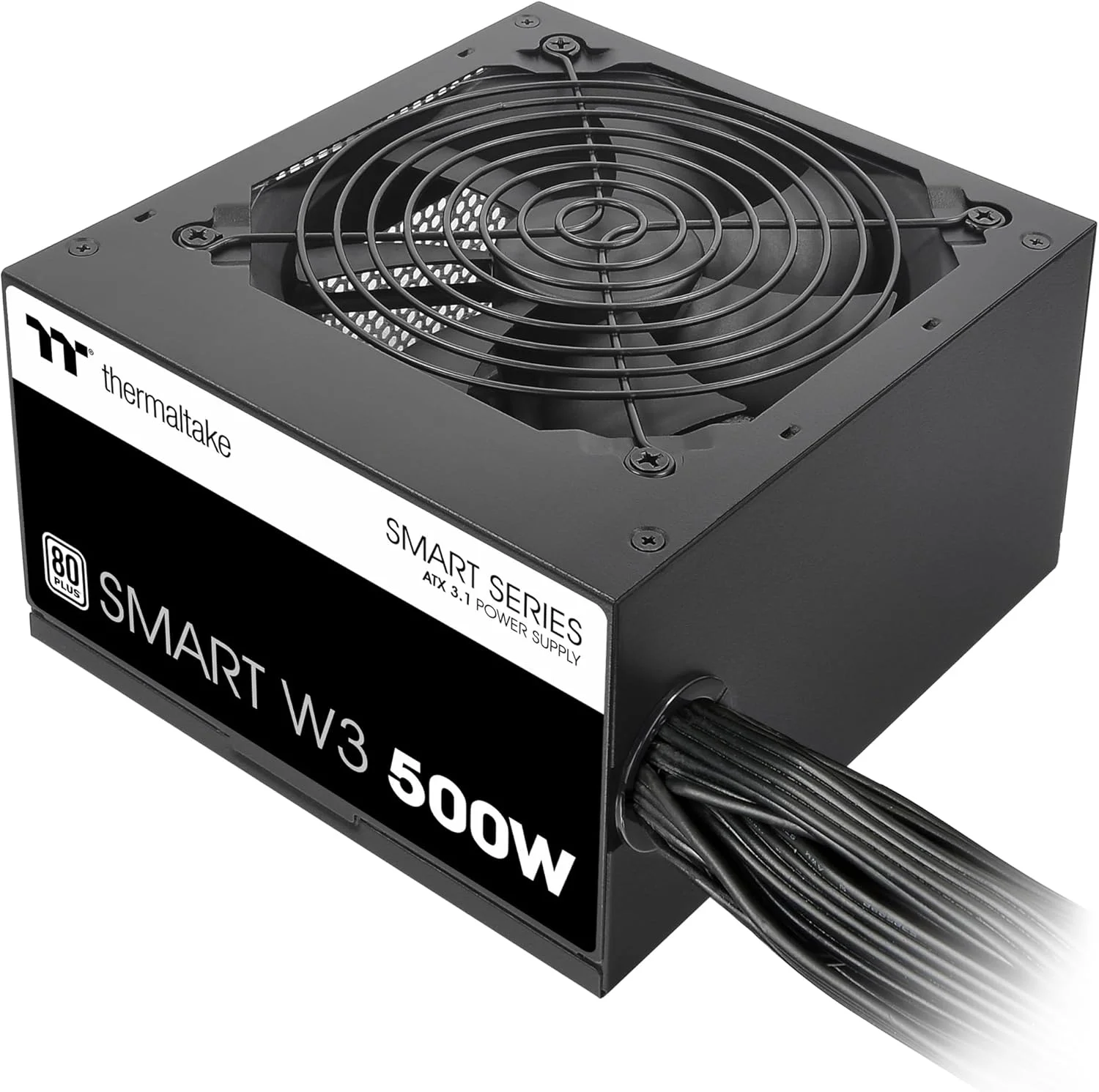 منبع تغذیه 500 وات Thermaltake Smart W3 Series با گواهینامه 80Plus; مشخصات ATX v3.1; فن 120 میلی متری FDB; PS-SPW-0500NNFAWU-1 منبع تغذیه 500 وات Thermaltake Smart W3 Series با گواهینامه 80Plus; مشخصات ATX v3.1; فن 120 میلی متری FDB; PS-SPW-0500NNFAWU-1