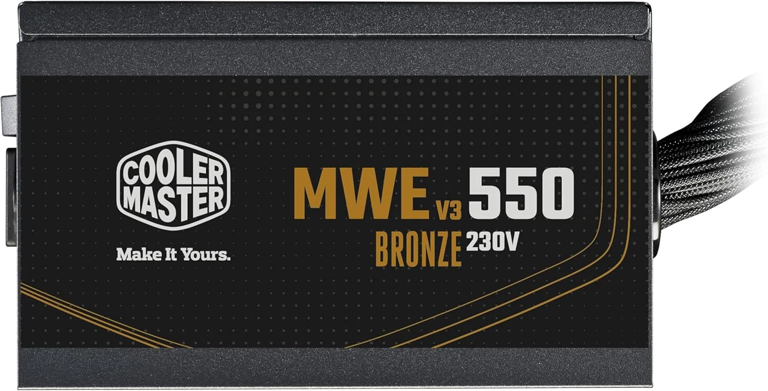منبع تغذیه 550 وات کولر مستر MWE V3 Bronze ATX 3.1 - غیر ماژولار | دارای گواهینامه 80 Plus Bronze | فن HDB کم صدا | طراحی مدار DC-to-DC | نسخه ATX 3.1 | آماده برای کارت گرافیک RTX 50 Series