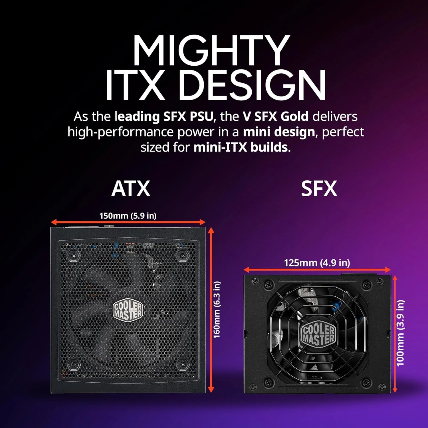 منبع تغذیه کامپیوتر کولر مستر V850 SFX Gold، کاملا ماژولار، 850 وات، راندمان 80+ گلد، شامل براکت ATX، فن FDB کم صدا، فرم فاکتور SFX، 10 سال خدمات پس از فروش - تصویر 2