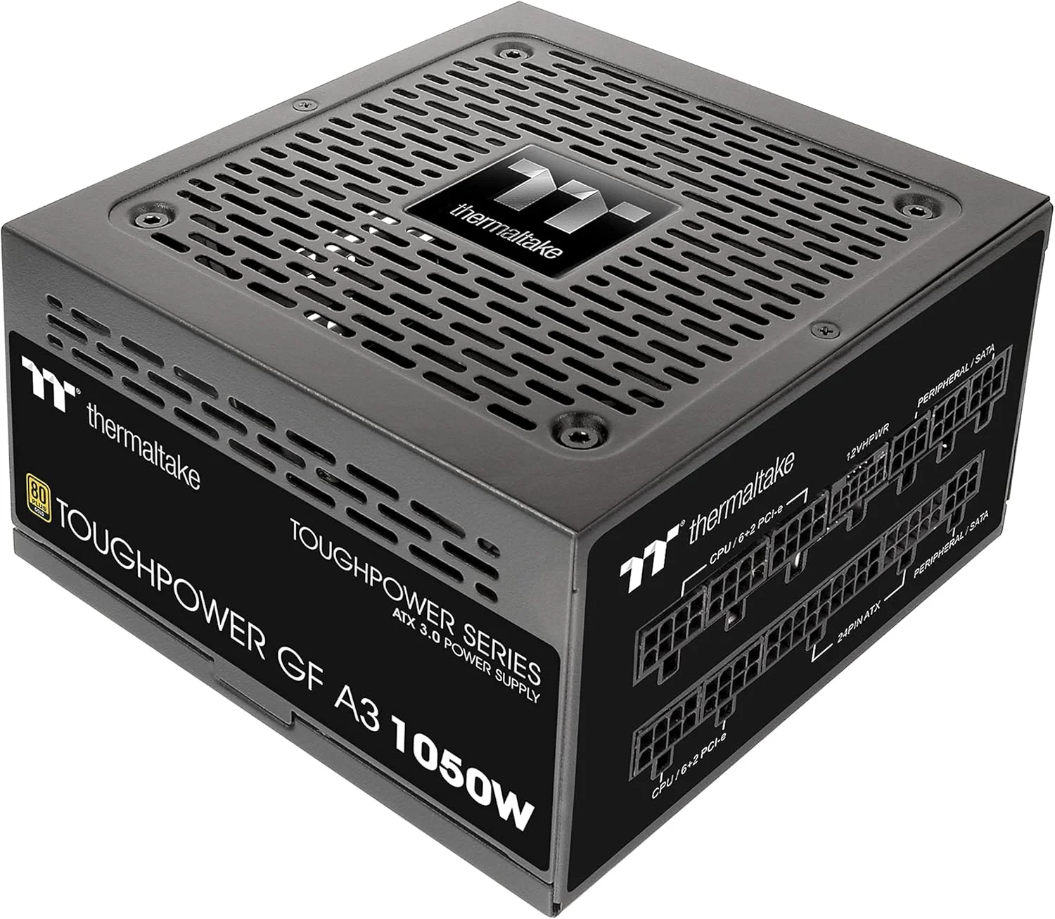 منبع تغذیه 1050 واتی Thermaltake Toughpower GF A3، کانکتورهای 600 واتی 12VHPWR واقعی بر روی PSU و NVIDIA RTX 40 Series، ATX 3.0/PCI-E 5.0، 80+ Gold، SLI/Crossfire Ready Power Supply، PS-TPD-1050FNFAGU-L منبع تغذیه 1050 واتی Thermaltake Toughpower GF A3، کانکتورهای 600 واتی 12VHPWR واقعی بر روی PSU و NVIDIA RTX 40 Series، ATX 3.0/PCI-E 5.0، 80+ Gold، SLI/Crossfire Ready Power Supply، PS-TPD-1050FNFAGU-L