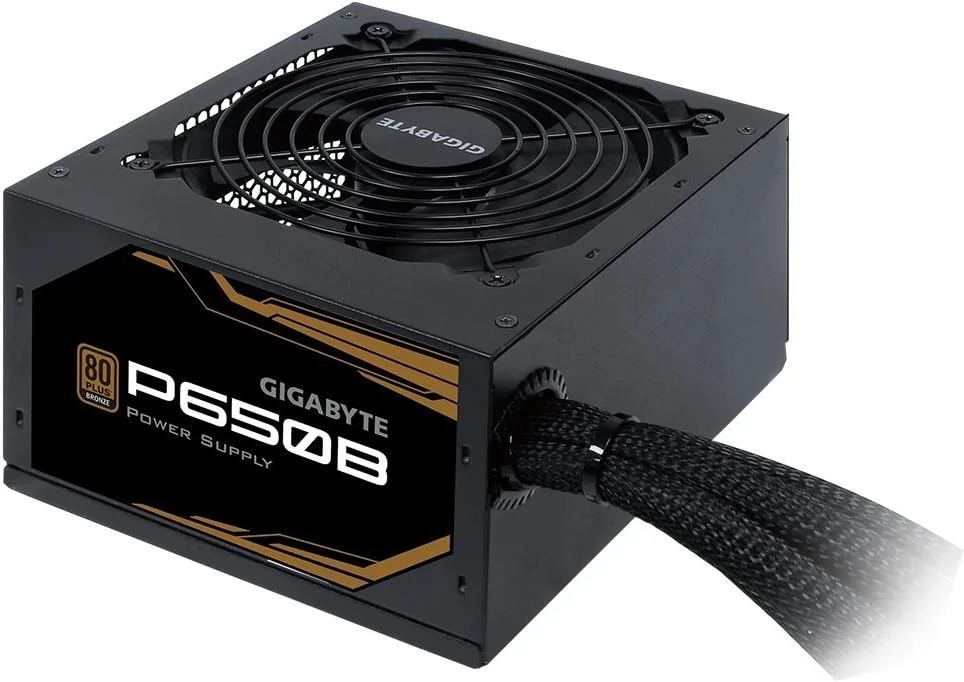منبع تغذیه گیگابایت P650B 80 Plus Bronze 650W، فن HYB کم صدا، محافظت فعال از توان، مدل GP-P650B - تصویر 2