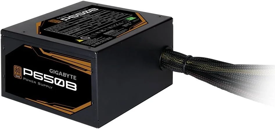 منبع تغذیه گیگابایت P650B 80 Plus Bronze 650W، فن HYB کم صدا، محافظت فعال از توان، مدل GP-P650B - تصویر 3