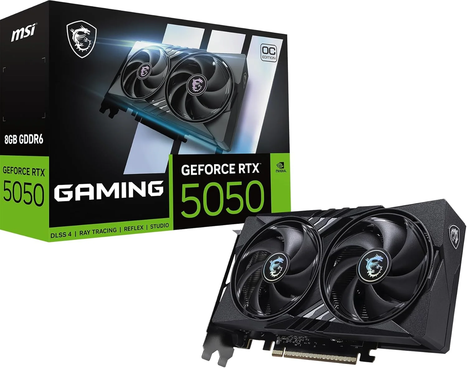 کارت گرافیک MSI Gaming RTX 5050 8G Gaming OC (8GB GDDR6، 128 بیتی، عملکرد فوق العاده: 2647 مگاهرتز، DisplayPort x3 2.1a، HDMI 2.1b، معماری NVIDIA Blackwell) کارت گرافیک MSI Gaming RTX 5050 8G Gaming OC (8GB GDDR6، 128 بیتی، عملکرد فوق العاده: 2647 مگاهرتز، DisplayPort x3 2.1a، HDMI 2.1b، معماری NVIDIA Blackwell)