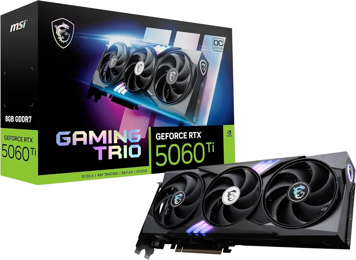 کارت گرافیک MSI Gaming RTX 5060 Ti 8G Gaming Trio OC (8GB GDDR7، معماری NVIDIA Blackwell، درگاه DisplayPort x3 2.1a، HDMI 2.1b، عملکرد فوق العاده: TBA مگاهرتز) کارت گرافیک MSI Gaming RTX 5060 Ti 8G Gaming Trio OC (8GB GDDR7، معماری NVIDIA Blackwell، درگاه DisplayPort x3 2.1a، HDMI 2.1b، عملکرد فوق العاده: TBA مگاهرتز)