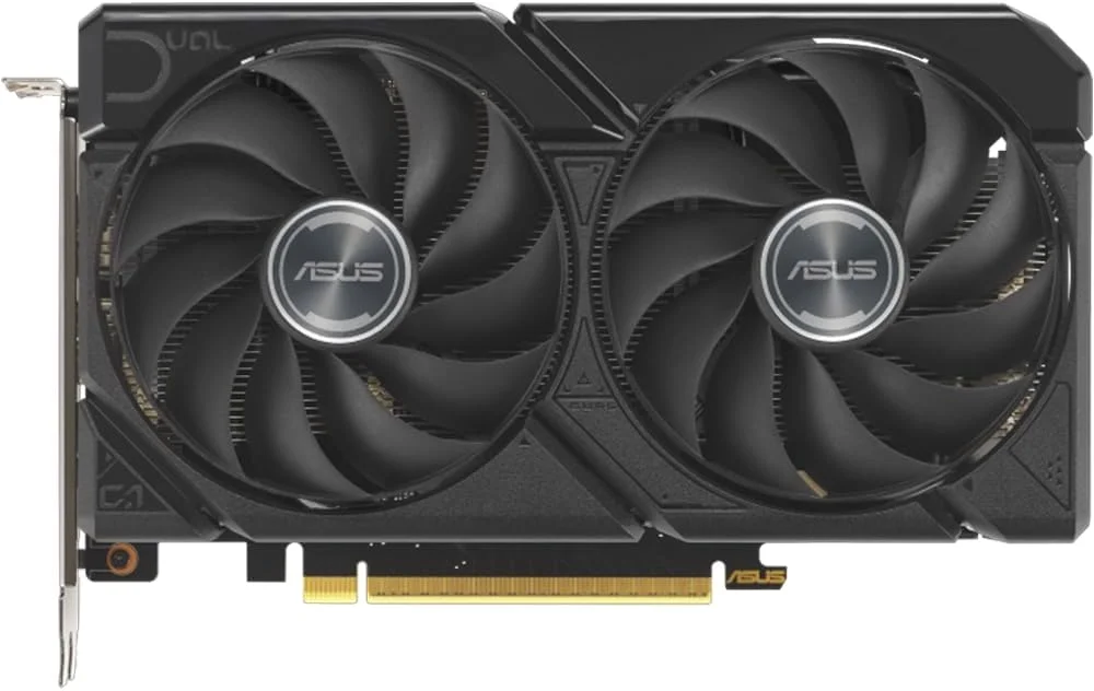 کارت گرافیک ایسوس Dual AMD Radeon RX 9060 با 8 گیگابایت حافظه GDDR6، رابط 128 بیتی، PCIe 5.0، دارای 1 پورت HDMI 2.1 و 2 پورت DisplayPort 2.1، طراحی 2.5 اسلات، فن های Axial-Tech، فناوری 0dB، GPU Tweak III، رنگ مشکی، مدل DUAL-RX9060-8G