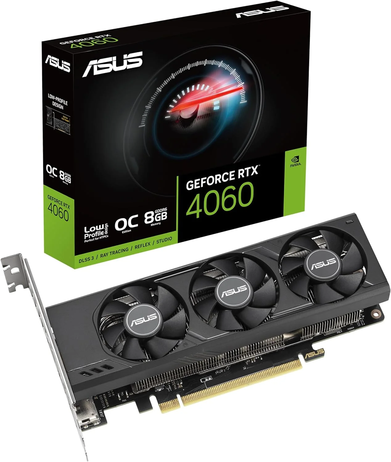 کارت گرافیک ایسوس GeForce RTX™ 4060 LP BRK OC Edition با 8 گیگابایت حافظه GDDR6 (PCIe 4.0, 8GB GDDR6, DLSS 3, HDMI 2.1a, DisplayPort 1.4a, طراحی 2 اسلات, فن های بلبرینگ دوبل, فناوری Auto-Extreme و موارد دیگر)