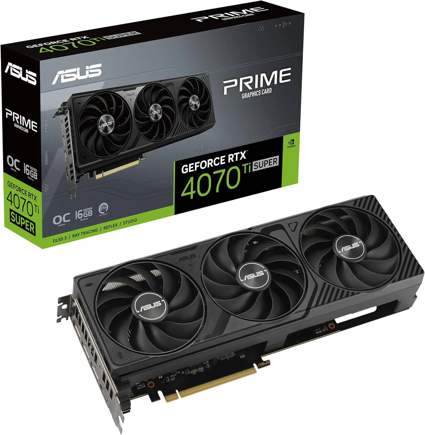 کارت گرافیک ایسوس مدل SFF-Ready Prime GeForce RTX™ 4070 Ti Super OC Edition با 16 گیگابایت حافظه GDDR6X (PCIe® 4.0, 16GB GDDR6X, DLSS 3, HDMI 2.1a, DisplayPort™ 1.4a)