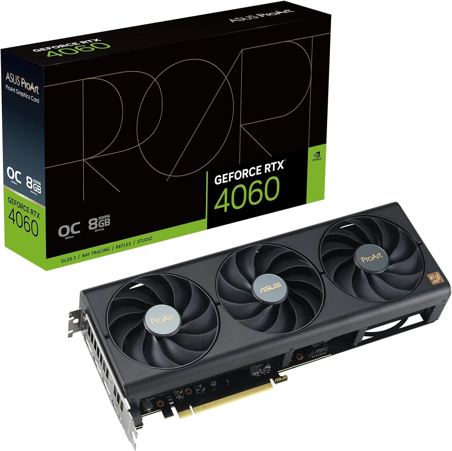 کارت گرافیک ایسوس ProArt GeForce RTX™ 4060 OC Edition با 8 گیگابایت حافظه GDDR6 (PCIe 4.0, 8GB GDDR6, DLSS 3, HDMI 2.1a, DisplayPort 1.4a)