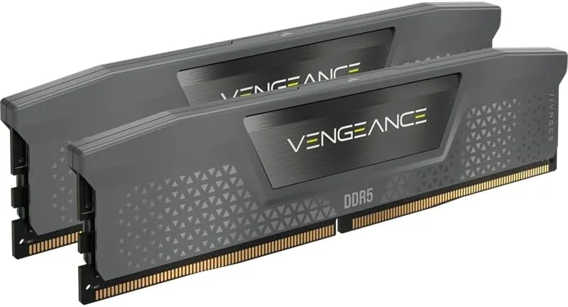 رم دسکتاپ CORSAIR VENGEANCE DDR5 با ظرفیت 64 گیگابایت (2x32GB) و فرکانس 6000 مگاهرتز C40 - سازگار با AMD EXPO و Intel XMP 3.0 - خاکستری (CMK64GX5M2D6000Z40)