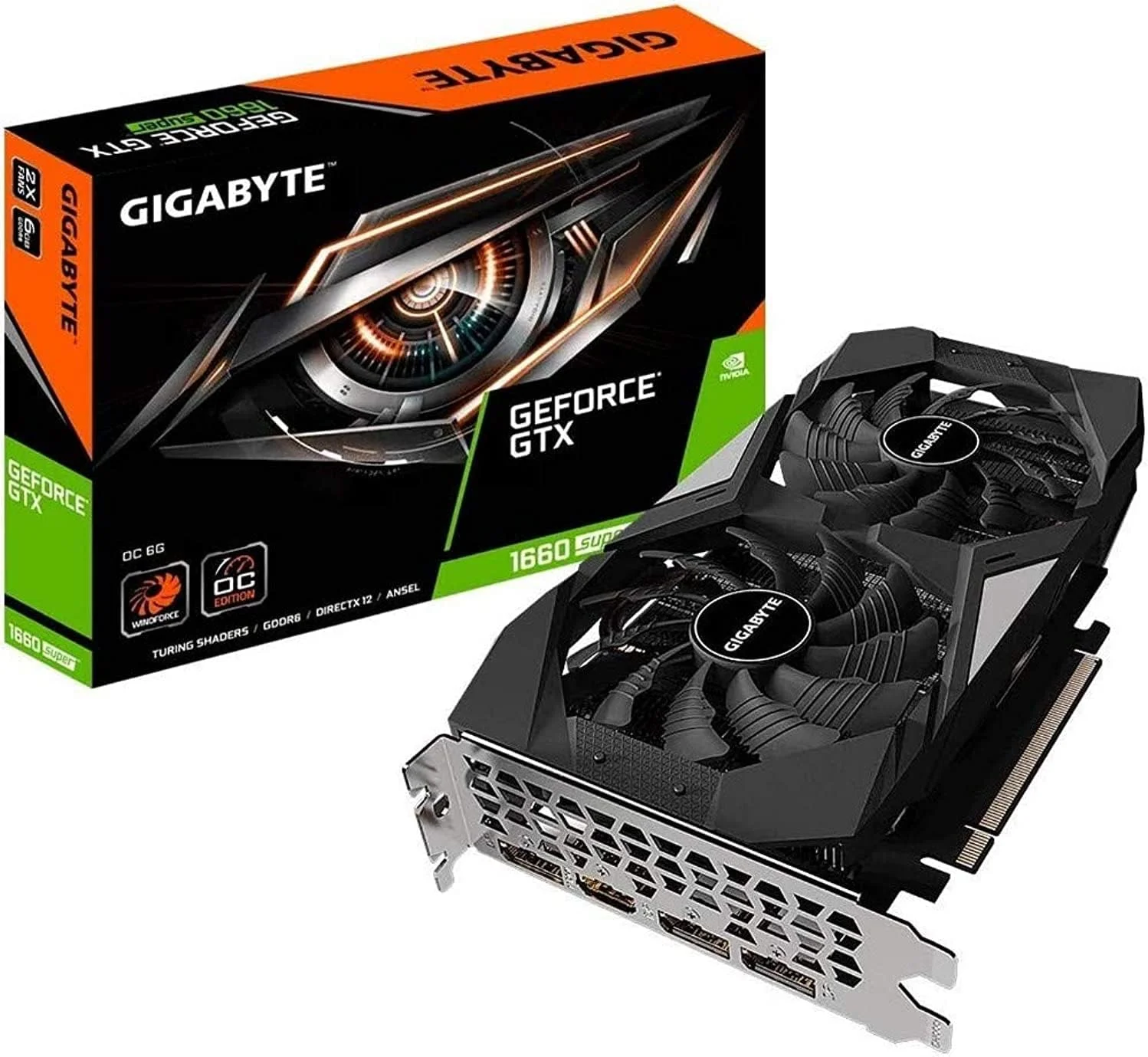 کارت گرافیک گیگابایت Nvidia Geforce Gtx 1660 Super Oc 6G، فن های 2X Windforce، حافظه 6 گیگابایت 192 بیتی Gddr6، کارت ویدیو Gv-N166Soc-6Gd کارت گرافیک گیگابایت Nvidia Geforce Gtx 1660 Super Oc 6G، فن های 2X Windforce، حافظه 6 گیگابایت 192 بیتی Gddr6، کارت ویدیو Gv-N166Soc-6Gd