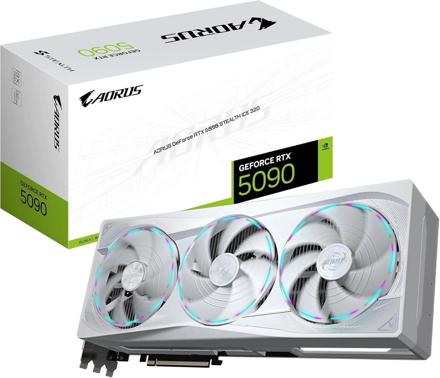 کارت گرافیک 32 گیگابایتی گیگابایت AORUS GeForce RTX 5090 STEALTH ICE - حافظه 32GB GDDR7، رابط 512bit، PCI-E 5.0، فرکانس هسته 2655MHz، دارای 3 پورت DP 2.1a و 1 پورت HDMI 2.1b، NVIDIA DLSS 4، مدل GV-N5090AORUSST ICE-32GD کارت گرافیک 32 گیگابایتی گیگابایت AORUS GeForce RTX 5090 STEALTH ICE - حافظه 32GB GDDR7، رابط 512bit، PCI-E 5.0، فرکانس هسته 2655MHz، دارای 3 پورت DP 2.1a و 1 پورت HDMI 2.1b، NVIDIA DLSS 4، مدل GV-N5090AORUSST ICE-32GD