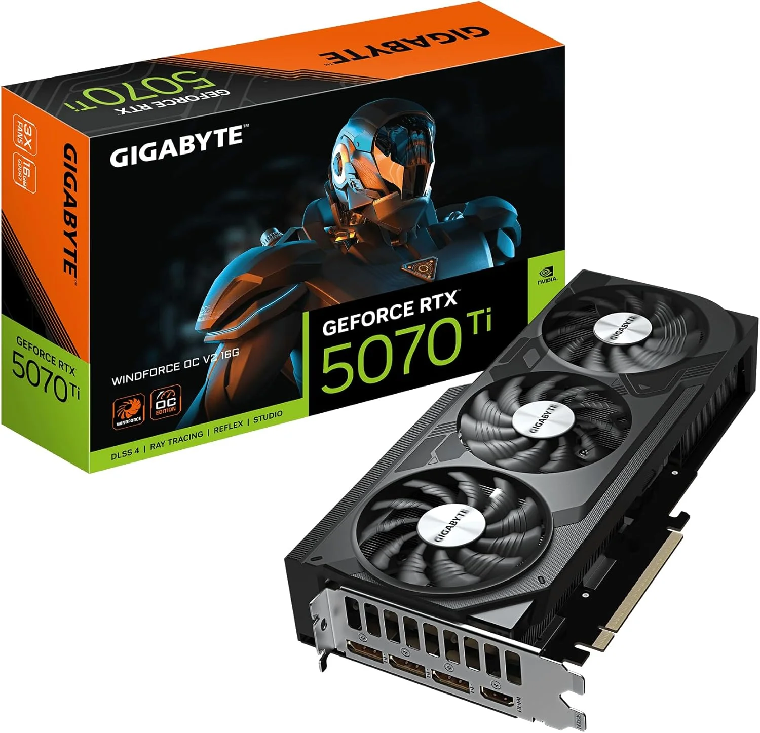 کارت گرافیک 16 گیگابایتی GIGABYTE GeForce RTX 5070 Ti WINDFORCE OC V2 - حافظه GDDR6، رابط 256 بیتی، PCI-E 5.0، فرکانس هسته 2497 مگاهرتز، 3 پورت DisplayPort، 1 پورت HDMI، مدل GV-N507TWF3OCV2-16GD کارت گرافیک 16 گیگابایتی GIGABYTE GeForce RTX 5070 Ti WINDFORCE OC V2 - حافظه GDDR6، رابط 256 بیتی، PCI-E 5.0، فرکانس هسته 2497 مگاهرتز، 3 پورت DisplayPort، 1 پورت HDMI، مدل GV-N507TWF3OCV2-16GD