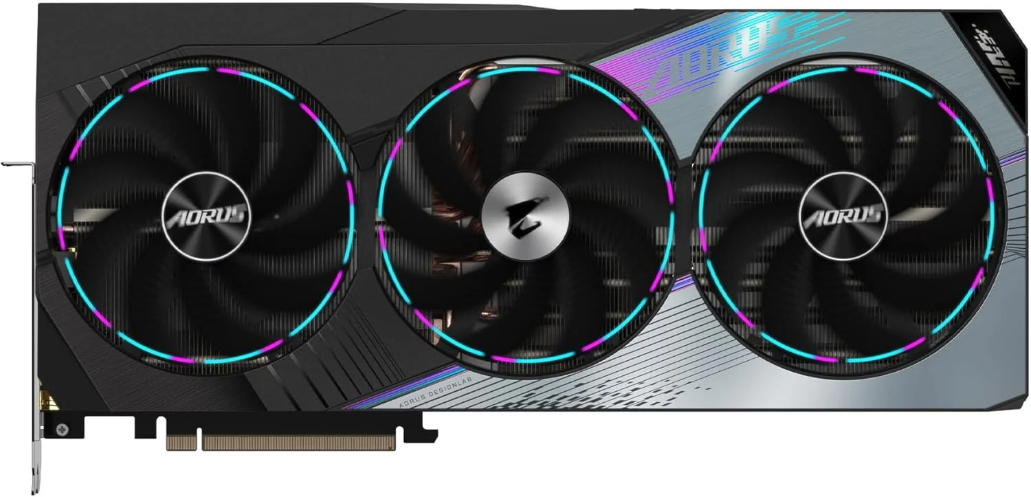 کارت گرافیک GIGABYTE AORUS GeForce RTX 4080 Super Master 16G، دارای 3 فن WINDFORCE، حافظه 16GB 256-bit GDDR6X، مدل GV-N408SAORUS M-16GD - تصویر 2 کارت گرافیک GIGABYTE AORUS GeForce RTX 4080 Super Master 16G، دارای 3 فن WINDFORCE، حافظه 16GB 256-bit GDDR6X، مدل GV-N408SAORUS M-16GD - تصویر 2