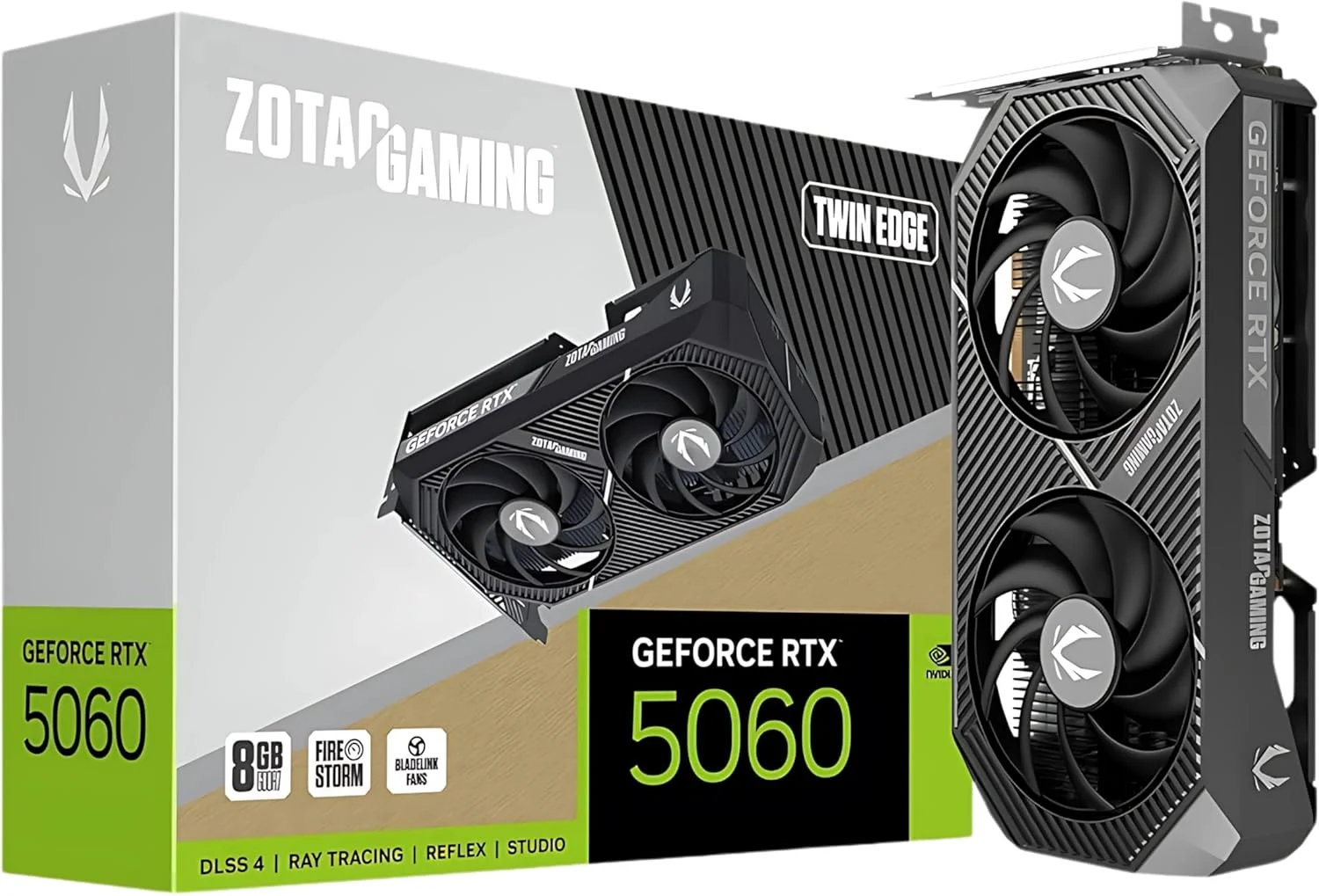 کارت گرافیک ZOTAC Gaming GeForce RTX 5060 Twin Edge با حافظه 8GB GDDR7 Reflex 2 RTX AI DLSS4