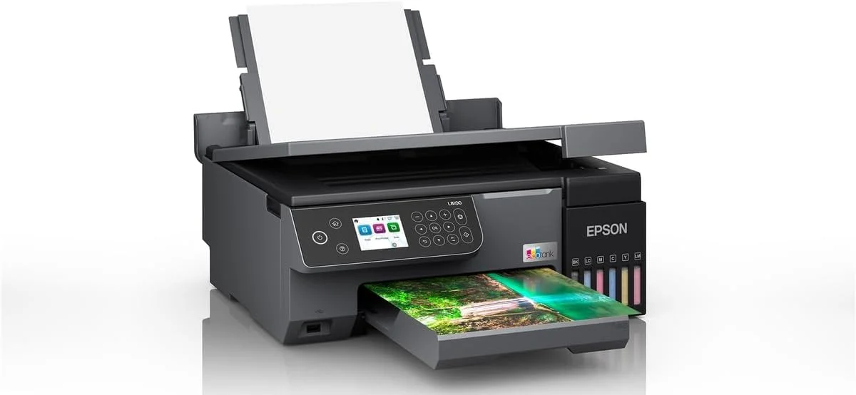 پرینتر عکس مخزن دار اپسون EcoTank L8100، 6 رنگ، پرینتر عکس مخزن دار A4، با قابلیت کپی و اسکن، وای فای، مناسب برای امارات