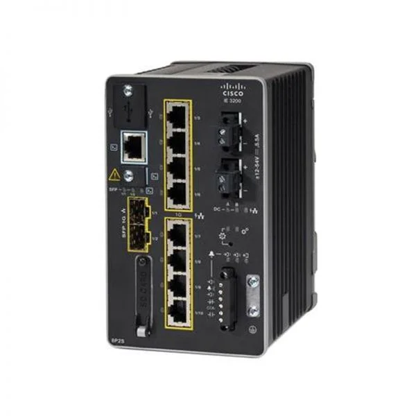 سوئیچ مقاوم سیسکو Catalyst IE3200 مدل IE-3200-8P2S-E، دارای 8 پورت GE PoE و 2 پورت SFP، بدون فن