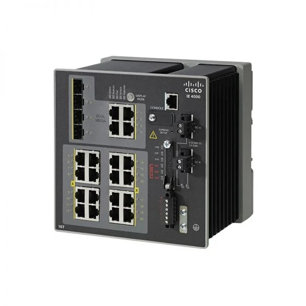 IE-4000-16T4G-E، سوئیچ سیسکو IE4000، دارای 16 پورت 10/100M RJ45 و 4 پورت 1G Combo و LAN Base