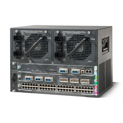 سوییچ سیسکو Catalyst 4500 مدل WS-C4503E-S6L-48V+، دارای 48 پورت 10/100/1000BASE-T، پشتیبانی از PoE+، Sup6L-E