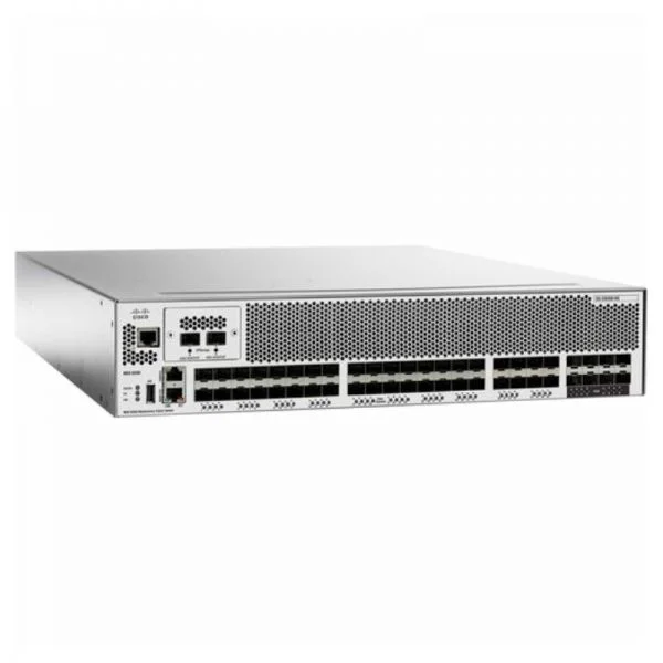 سوییچ سیسکو MDS 9250i مدل DS-C9250ID16GSFPK9، دارای ۱۶ پورت SFP+ با سرعت ۱۶G و ۲ پورت FC/IP با سرعت ۱۰G، اندازه 1U