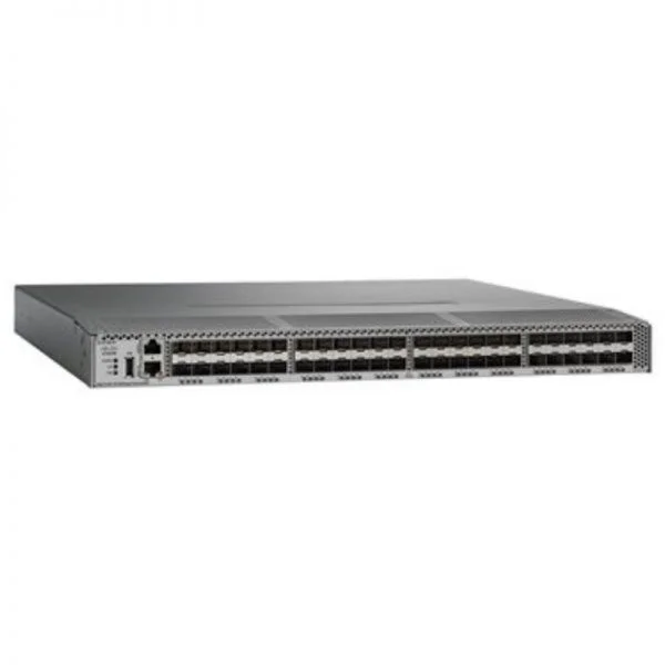 سوییچ سیسکو MDS 9148S مدل DS-C9148S-D48PSK9، دارای 48 پورت FC با سرعت 16 گیگابیت بر ثانیه / 4 پورت 10GbE / بدون منبع تغذیه