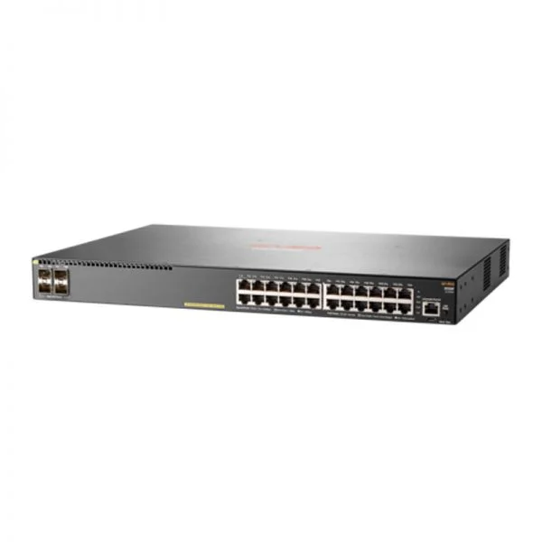 سوئیچ Aruba 2930F مدل JL261A، دارای 24 پورت GE PoE+ و 4 پورت SFP