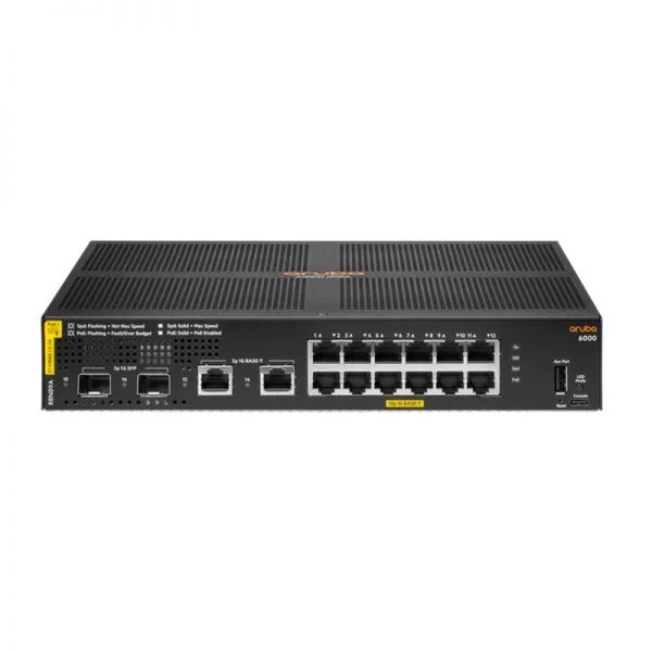 سوئیچ Aruba CX 6000 مدل R8N89A، دارای 24 پورت RJ45 گیگابیتی و 4 پورت SFP، لایه 2