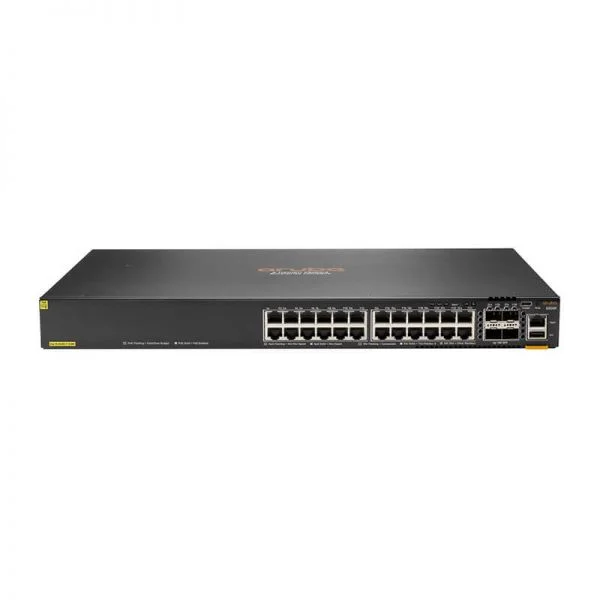 سوئیچ Aruba 6200F مدل JL725A، دارای 24 پورت Class4 PoE و 4 پورت SFP+ و توان 370W