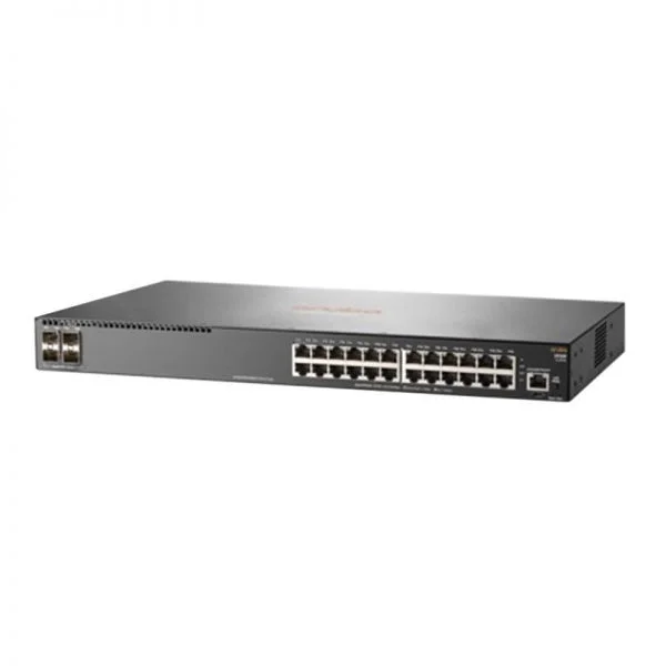 سوئیچ Aruba 2930F مدل JL253A، دارای 24 پورت GE/4 پورت SFP+/بدون فن و منبع تغذیه