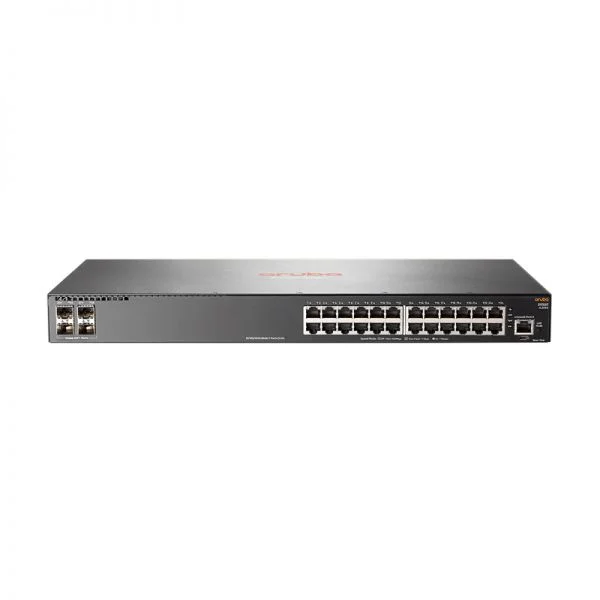 JL259A، سوئیچ Aruba 2930F، دارای 24 پورت GE/4 پورت SFP/بدون فن و منبع تغذیه