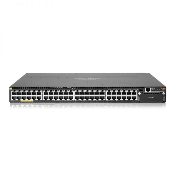 سوئیچ Aruba 3810M مدل JL074A، دارای 48 پورت GE PoE+ و 1 اسلات توسعه، بدون فن و منبع تغذیه